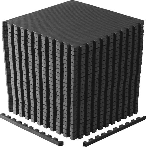 Miniatura 14 de CAP Puzzle Exercise Mats 1” Thick EVA Interlocking Foam Tiles for Home Gym Flooring Multiple Options Diamond - Negro