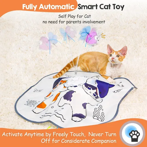Miniatura 3 de ORSDA Juguetes para gatos de interior, 5 en 1, juguetes automáticos interactivos para gatitos, juguetes eléctricos recargables para ocultar