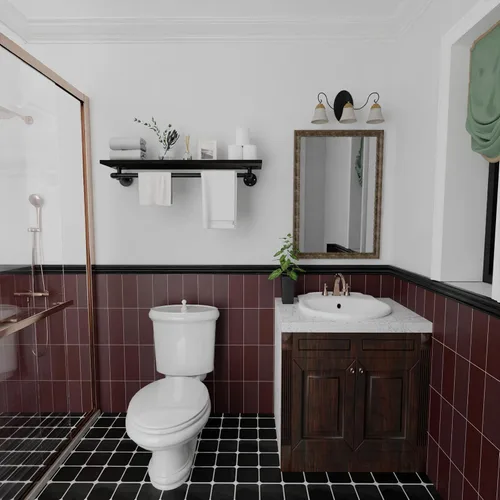 Miniatura 5 de Perchero negro de 36 pulgadas, perchero montado en la pared con estante de madera real negra, perchero colgante resistente, barra para colgar