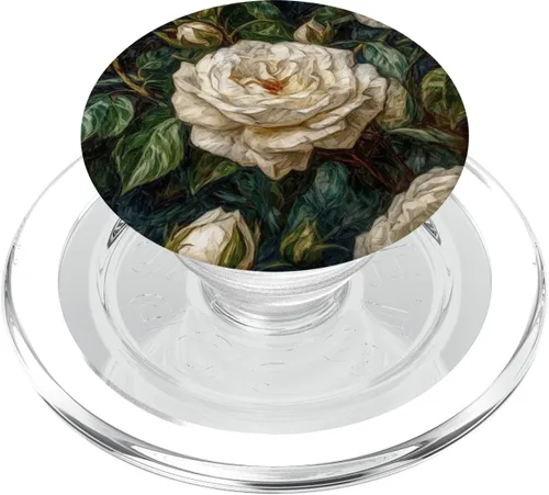 Miniatura 8 de Van Gogh Art - PopSockets con diseño de flores blancas y rosas blancas