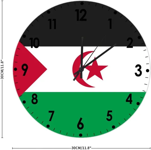 Miniatura 705 de Cheyan Reloj de pared con bandera de Canadá de 12 pulgadas, silencioso, sin tictac, de PVC, funciona con pilas, reloj redondo decorativo, regalo