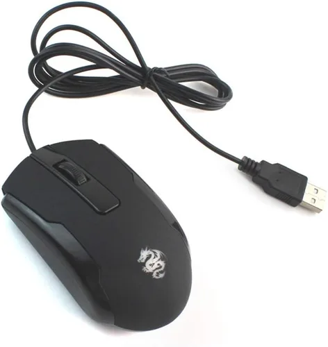 Miniatura 2 de WishLotus Logotipo de ratón para zurdos Grabado láser y proceso mate Resolución de 800 DPI Botón 3D Plug and Play Mini USB Ratón con cable adecuado