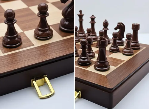 Miniatura 3 de Juego de ajedrez plegable de 18 pulgadas con piezas de ajedrez estándar de alto peso de polímero para la familia, juegos de mesa vintage, juego