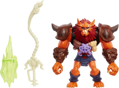 Masters of the Universe and He-Man Beast Man Figura de acción con Power Attack Move y 2 accesorios inspirados en la serie animada MOTU Netflix,