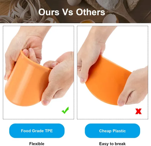 Miniatura 2 de Patelai 2 piezas de raspador de tazón, raspador de banco de masa, espátula flexible para hornear, juego de cocina versátil, multiusos, curva