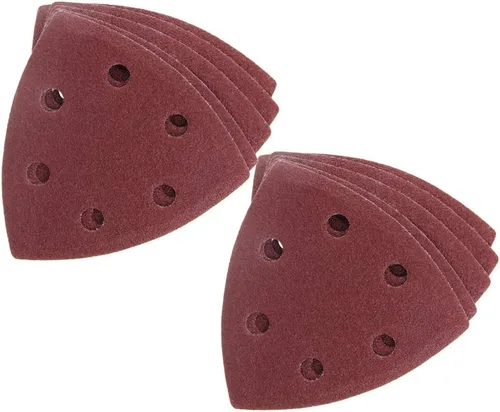 Miniatura 32 de Utoolmart Papel de lija para detalles, papel de lija triangular, almohadillas de lijado de gancho y bucle, multiherramienta oscilante triangular, 15