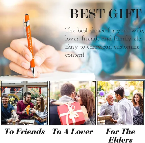 Miniatura 7 de Bolígrafos personalizados con grabado de nombre personalizado, bolígrafos de punta de lápiz con punta de lápiz personalizada, bolígrafos de Azul