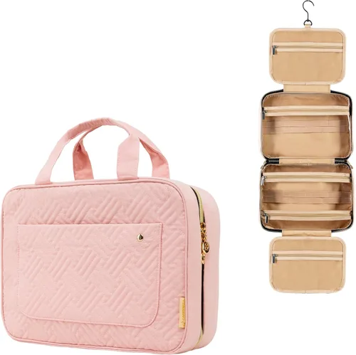 Miniatura 10 de Carrywell - Neceser de viaje con gancho para colgar, organizador de maquillaje, bolsa de cosméticos resistente al agua para contenedores