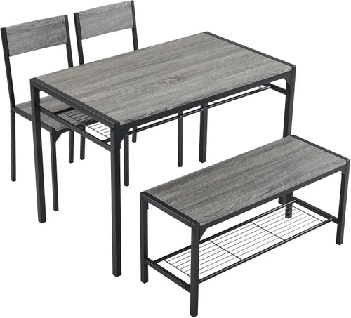 Miniatura 11 de Karl home Juego de mesa de comedor de 4 piezas para 4, juego de sillas de mesa de cocina modernas para espacios pequeños, apartamento, estante