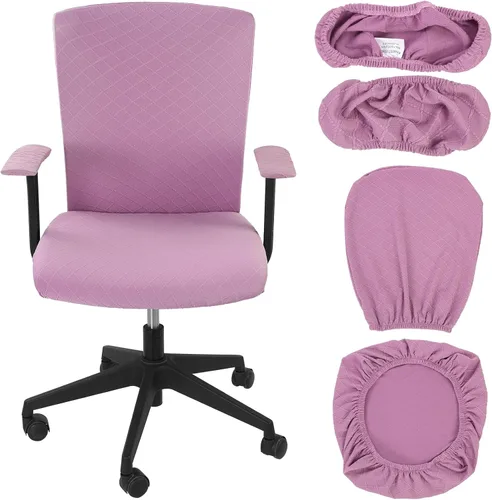 Miniatura 19 de Tallew Juego de 4 fundas para sillas de oficina, fundas protectoras universales para sillas de computadora, fundas elásticas para reposabrazos