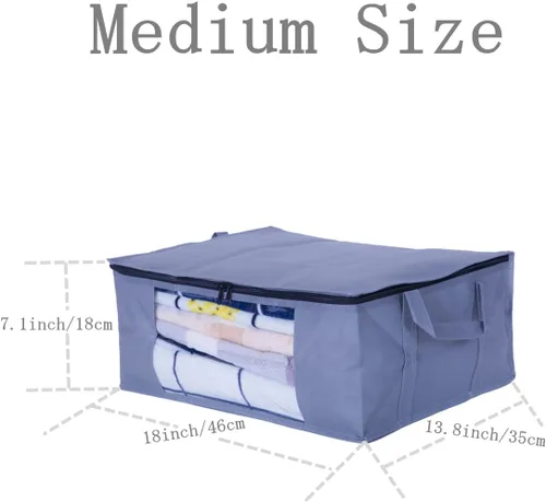 Miniatura 2 de Bolsas de almacenamiento de ropa con cremallera con ventana transparente de plástico y asas resistentes, ideales para almacenamiento de temporada