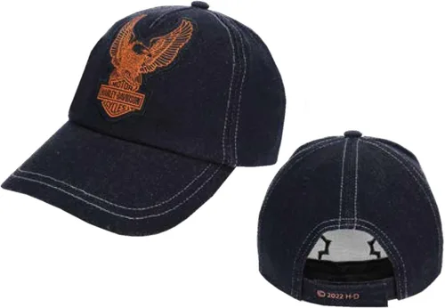 Miniatura 2 de Harley-Davidson Gorra de béisbol para niños pequeños Up-Wing Eagle Denim - Negro, Negro