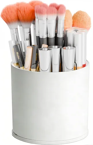Miniatura 9 de Yieach Soporte giratorio de acrílico para brochas de maquillaje para tocador, encimera de baño, organizador de brochas de maquillaje redondas