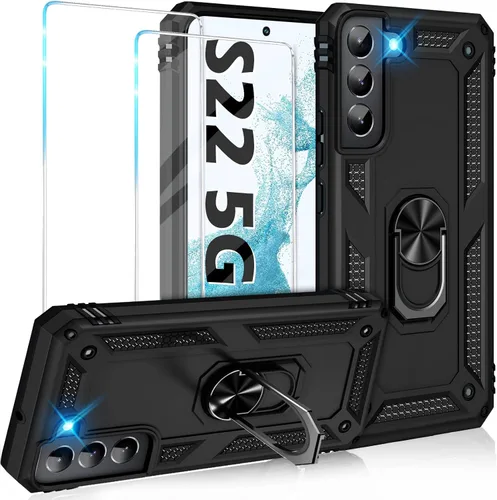 Miniatura 66 de Vaki Funda para Samsung Galaxy S22 5G con protector de pantalla integrado de grado militar, cubierta dura y resistente, funda resistente para Galaxy