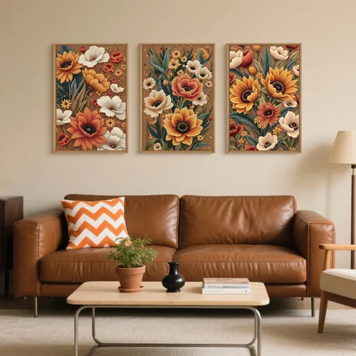 Miniatura 16 de Arte de Pared de Lienzo Enmarcado con Grandes Pinceladas Abstractas, Decoración de Pared Azul Marino Neutro, Pintura de Pared Moderna en Tonos
