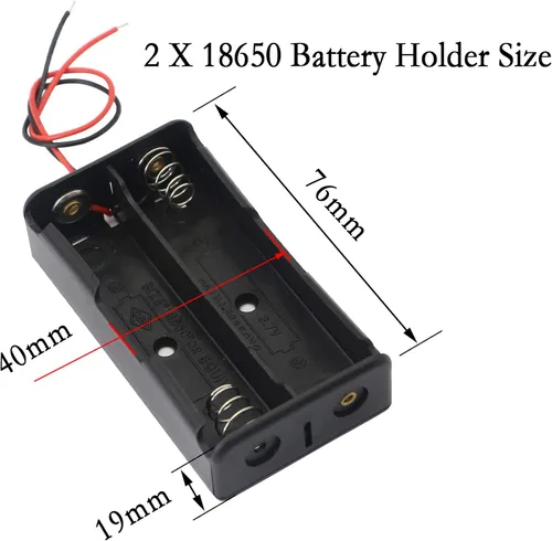 Miniatura 4 de Clip de batería 18650, 2 ranuras 3.7 V, caja de almacenamiento de batería DIY en serie YOUCHENG para batería 18650 con cable de conexión