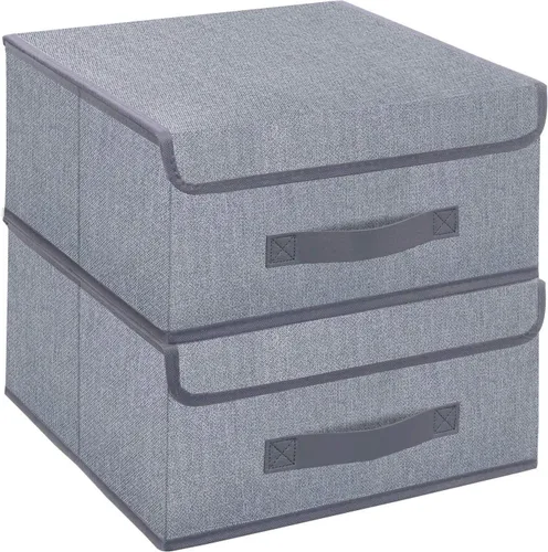 Miniatura 9 de Onlyeasy Cajas de Almacenamiento Plegables en Cubo con Tapa - Caja de Almacenamiento en Cubo, Cesta de Organizador de Closet, Paquete de Dos
