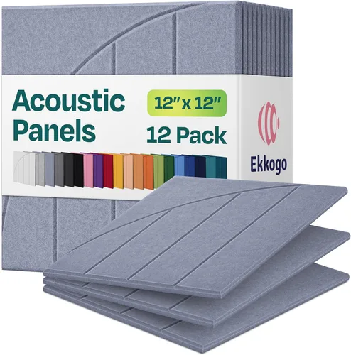 Miniatura 11 de Paneles insonorizantes de alta densidad para pared, forma hexagonal, paquete de 12 unidades de 14" x 12.1" x 0.4", color azul mezclilla Azul denim