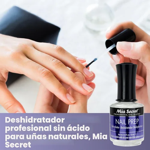 Miniatura 3 de Mia Secret 15 ml Deshidratador y base de uñas, kit de preparación natural sin ácidos, deshidratador y base de unión, suministros para uñas acrílicas