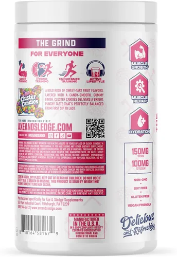 Miniatura 3 de Axe & Sledge The Grind Essential Aminoácidos Polvo EAA y BCAA Recuperación muscular y electrolitos para hidratación Sin estimulantes, vegano