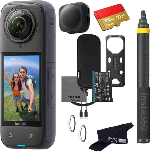 Miniatura 5 de Insta360 Paquete de palitos selfie extendidos X4 (9.8 ft/9.8 pies), cámara de acción 8K impermeable 360 con sensores de 1/2 pulgada de 48 MP, video