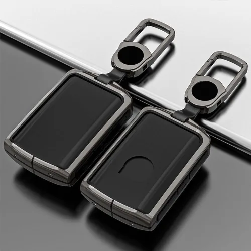 Miniatura 6 de Funda de llavero de aleación de metal, compatible con Volvo 4 botones C30 S60 S80 S90 XC40 XC60 XC70 XC90 V90 llavero, funda de TPU azul, Goma