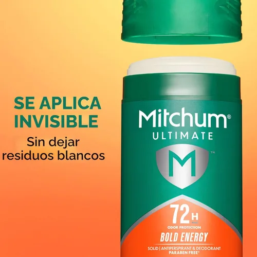 Miniatura 4 de Mitchum Ultimate 72H - Antitranspirante y desodorante para hombre, sólido invisible, energía audaz, paquete de 2