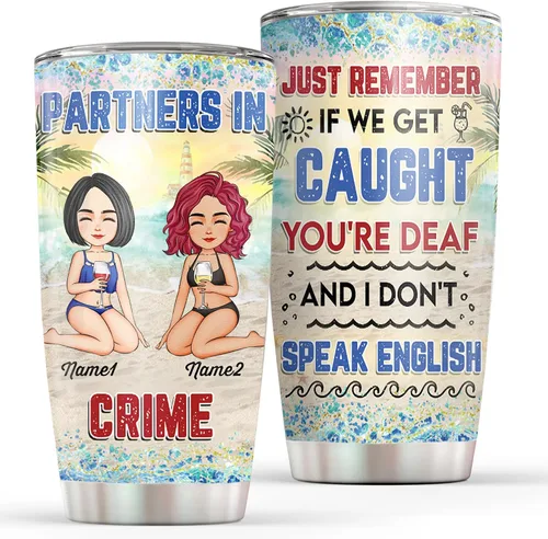 Miniatura 7 de Vaso personalizado con texto en inglés "Some Girls Are Just Born With The Beach", regalo para mejores amigas, hermanas, mejores amigas de una mujer