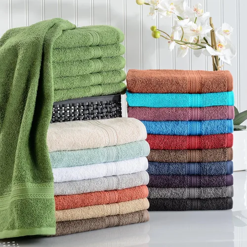 Miniatura 5 de Superior Juego de 6 toallas de mano de algodón ecológico, toallas pequeñas para spa, hotel, baño de invitados, cocina, secado rápido, suave