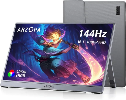 Miniatura 12 de ARZOPA – Monitor portátil 16 pulgadas 2.5K 2560 x 1600 QHD IPS, 123% sRGB, soporte integrado USB-C y HDMI, cuidado visual, segunda pantalla