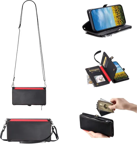Dteck Funda tipo cartera para Moto G Power 5G, versión 2024 de 6.7 pulgadas, funda de piel sintética con 8 ranuras para tarjetas, 1 bolsillo con