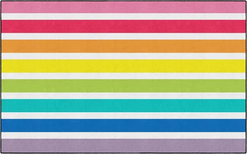 Miniatura 6 de Flagship Carpets Hello Sunshine - Alfombra de área para aula, diseño de rayas de arco iris brillante, para aprendizaje en interiores o dormitorio