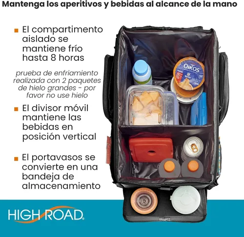 Miniatura 4 de High Road CarHop - Organizador de asiento delantero para automóvil con soporte para tazas, bandeja para asiento del pasajero y compartimento