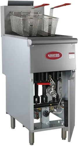Miniatura 6 de Kratos Freidora comercial, tipo piso con tres quemadores y kit de manguera de gas incluido, propano líquido