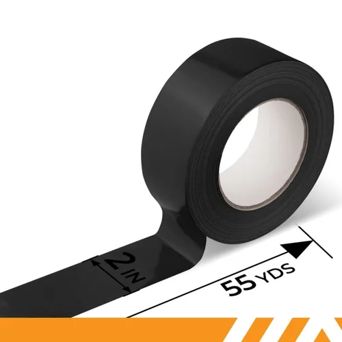 Miniatura 4 de GTSE Cinta adhesiva negra, 2 pulgadas x 55 yardas (164 pies), cinta de reparación resistente al agua para uso en interiores o exteriores, 1 rollo