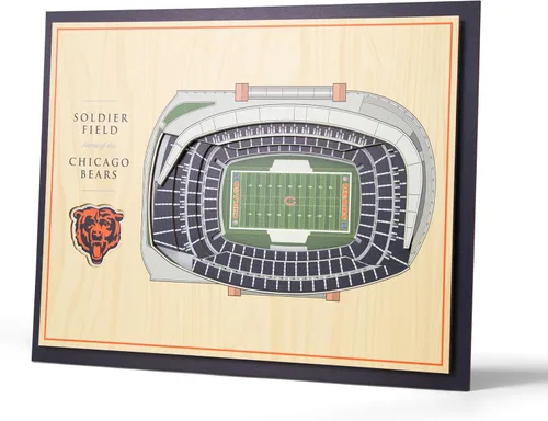 YouTheFan Arte de pared de 5 capas con vista del estadio de la NFL
