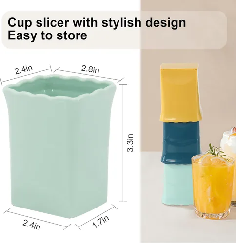 Miniatura 3 de 3 tazas de fresa: taza de rebanadora de frutas para fresa, huevo, plátano, champiñones, pepino, kiwi y ensalada de verduras, cortador de velocidad 3