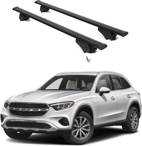 Miniatura 25 de ERKUL – Barras transversales portaequipajes para Mercedes Benz GLA 2021-2026 Barras transversales de aluminio con bloqueo antirrobo para techo