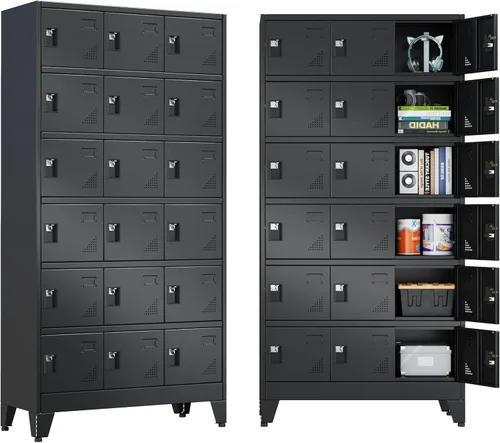 Miniatura 9 de GAIOUS Armario de almacenamiento de armario de metal de 24 pulgadas de alto con 1 puerta, gabinete de almacenamiento de archivos bloqueado con 1