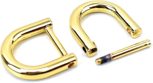 Miniatura 48 de 4 anillos en D resistentes con grillete de 1-1/2 pulgadas, oro antiguo, en forma de U, repuesto para bolso, llavero, collar de perro