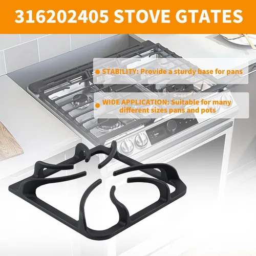 Miniatura 6 de Rejillas de repuesto 316202405 mejoradas para piezas de estufa Frigidaire, rejilla de quemador, piezas de cocina de gas Kenmore, juego de rejillas