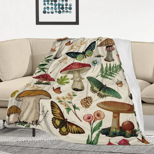 Miniatura 8 de Manta de Hongos Regalos para Mujeres Manta de Franela de Vellón de Hongos Suave y Acogedora para Todas las Estaciones para Sofá Sillón Decoración