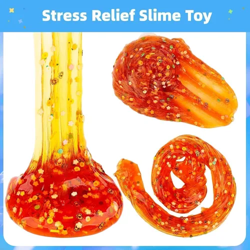 Miniatura 4 de Kit de slime transparente, paquete de 5 unidades de limo de cristal crujiente con purpurina, regalos de fiesta, juguete para aliviar el estrés