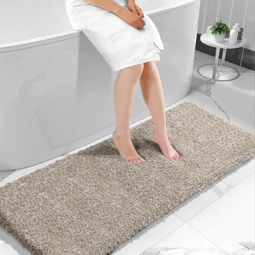Miniatura 99 de Yimobra Alfombra de baño de felpa esponjosa, súper lanuda suave, cómoda, antideslizante, absorbente de agua, alfombra de baño de microfibra que se