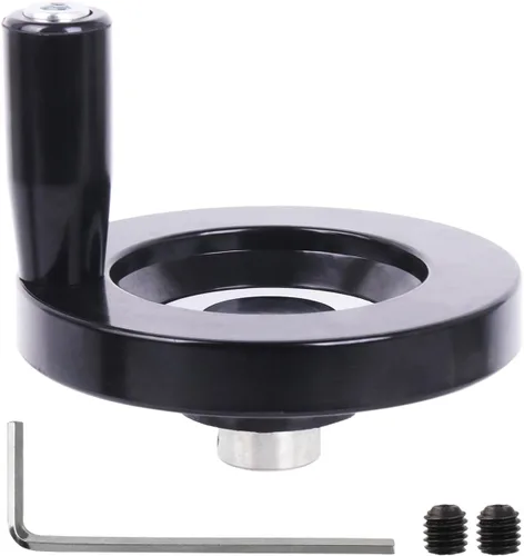 Miniatura 9 de Hand Wheel 63MM OD 8MM Mounting Hole Machine Key Fixing Bakelite Revolving Handle for Industrial Machinery