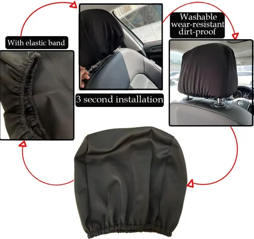 Miniatura 6 de 8 piezas Fundas para reposacabezas de coche, suaves, lavables, a prueba de suciedad, protectores de reposacabezas para coches, universales, aptas