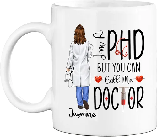 Miniatura 11 de Taza de café con nombre personalizado para médicos, taza de café personalizada para médicos, regalo para hombres, hombres, doctores, estetoscopio