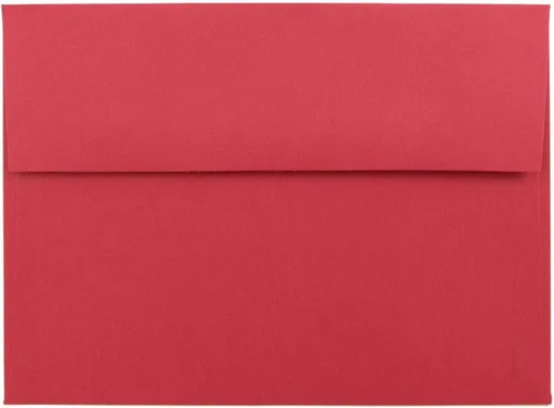 Miniatura 5 de JAM PAPER Sobres de invitación de colores A7 - 5 1/4 x 7 1/4 - Rojo Reciclado - Paquete de 50 (Pack of 50)
