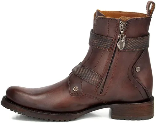 Miniatura 4 de Bota Hombre Cuadra en Piel Genuina con Cremallera Marrón