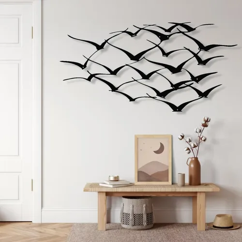 Miniatura 4 de Arte de pared de metal con bandada de pájaros, decoración de pared de pájaros voladores, decoración rústica de granja, decoración del hogar